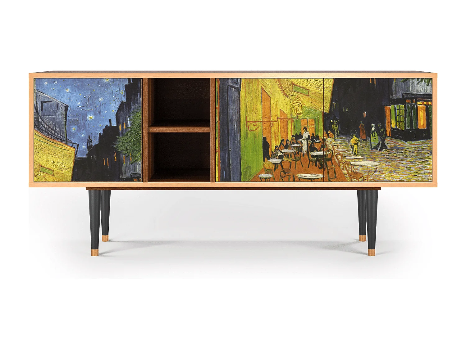 Meuble TV - 150х69х41 cm - T5 - Café Terrace at Night, Noyer
