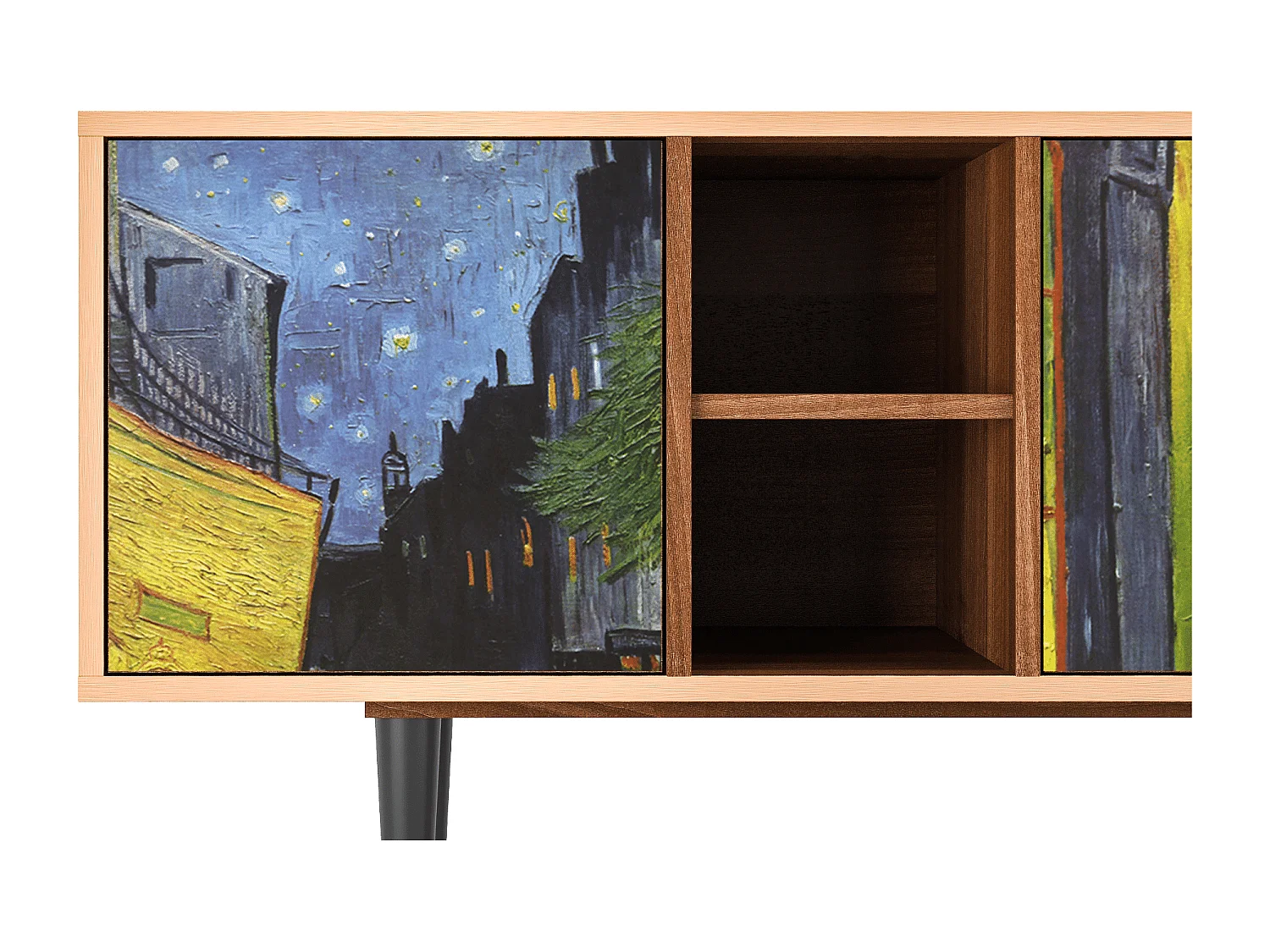 Meuble TV - 150х69х41 cm - T5 - Café Terrace at Night, Noyer