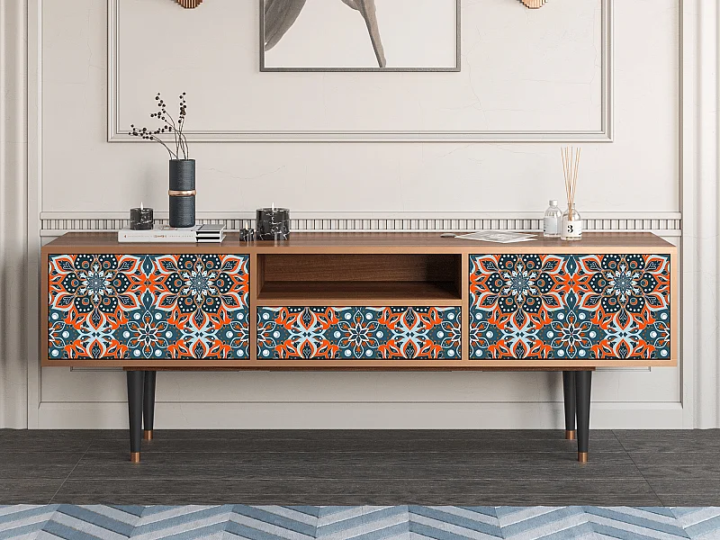 Meuble TV - 170х59х41 cm - T6 - Fire Beetle, Noyer