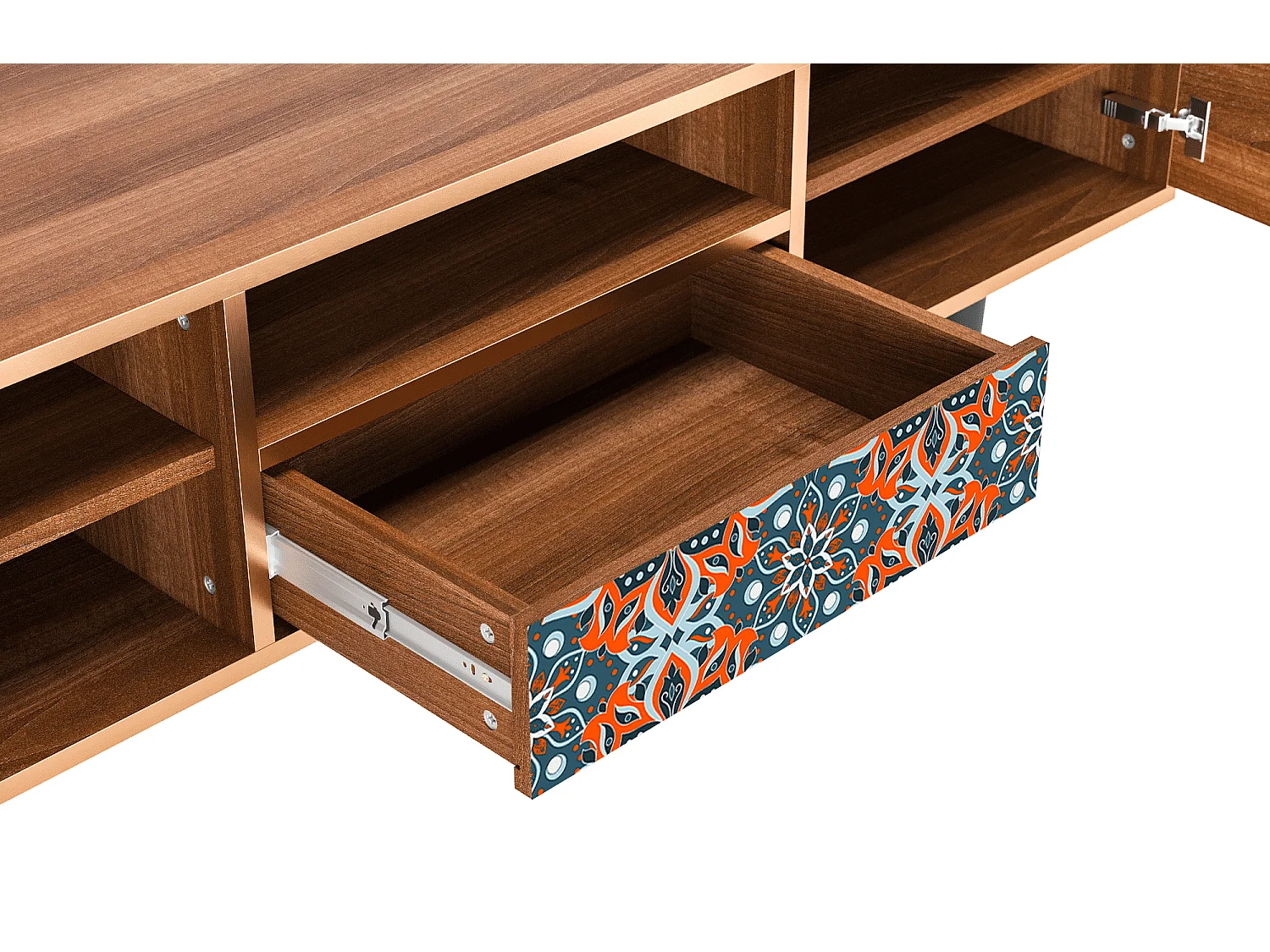 Meuble TV - 170х59х41 cm - T6 - Fire Beetle, Noyer