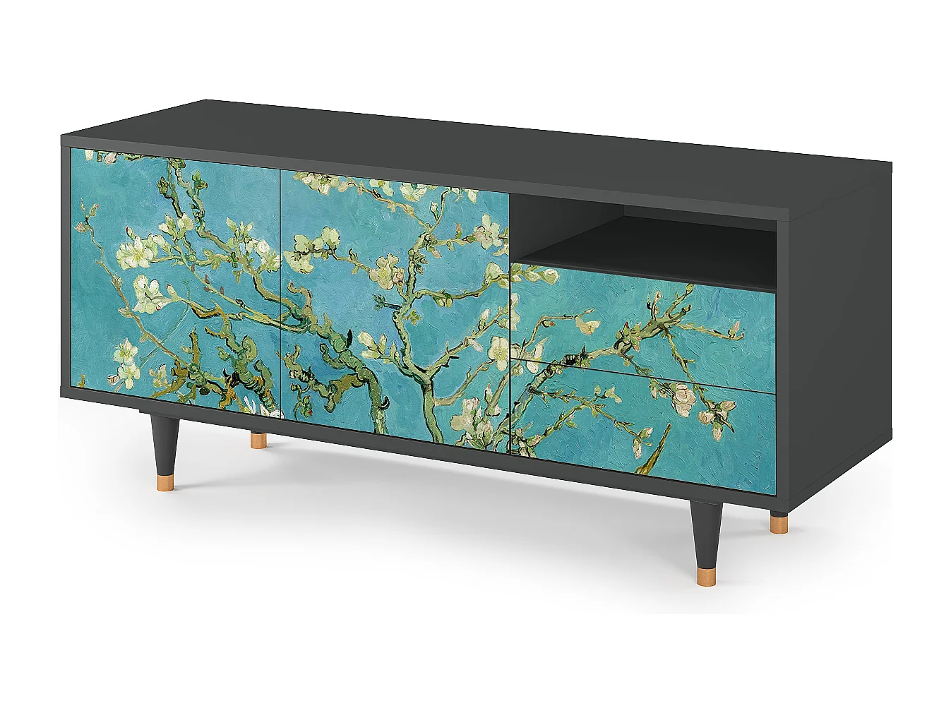 Meuble TV - 125х56х41 cm - T7 - Almond Blossom, Anthracite