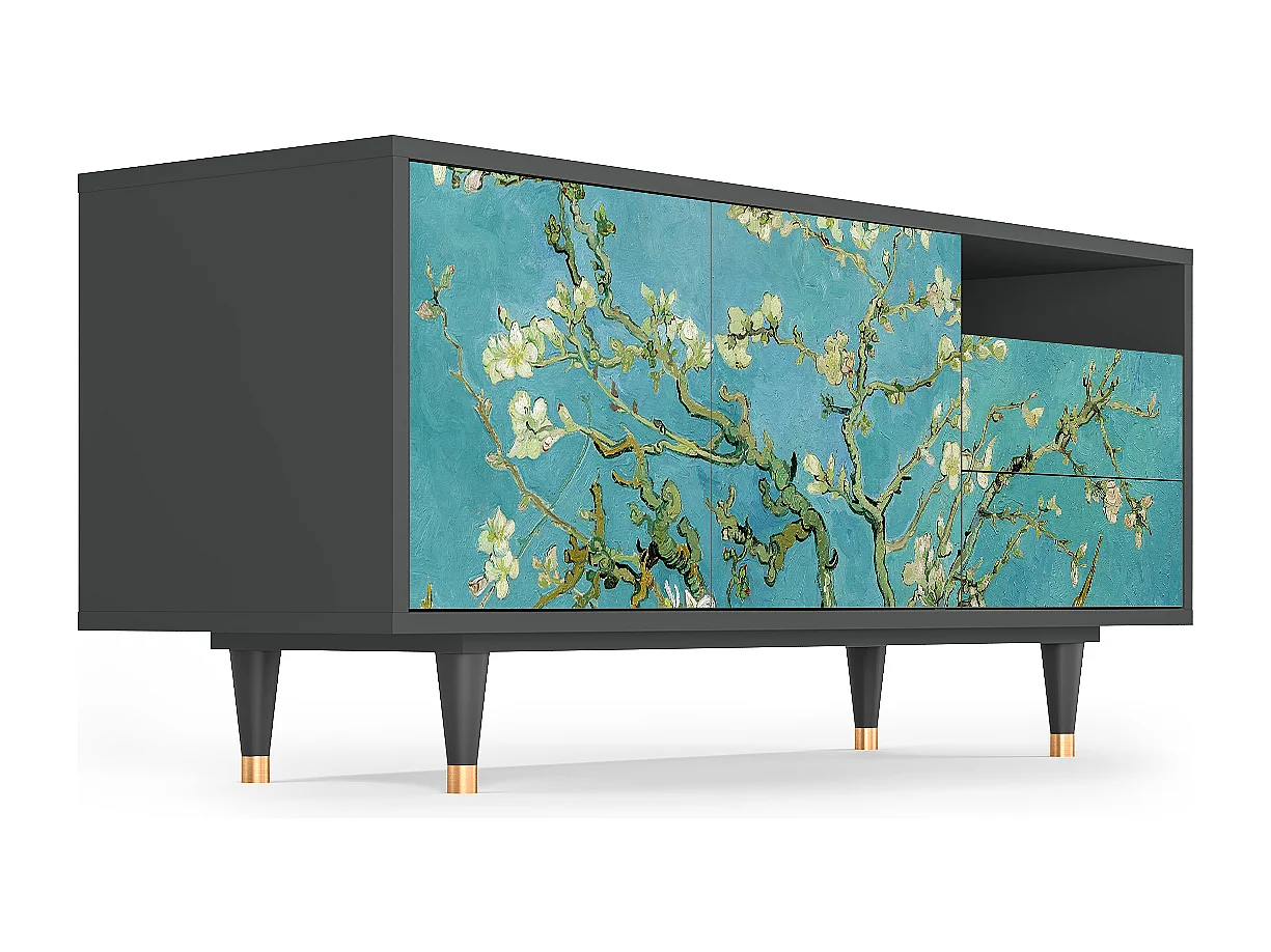 Meuble TV - 125х56х41 cm - T7 - Almond Blossom, Anthracite