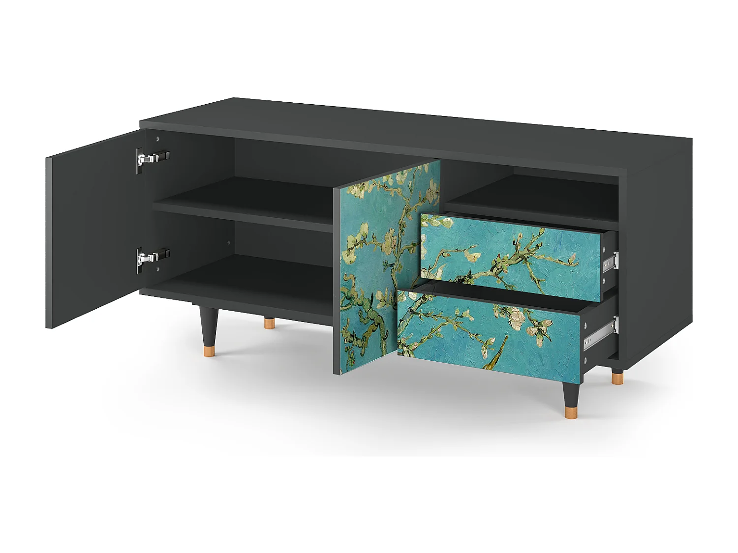 Meuble TV - 125х56х41 cm - T7 - Almond Blossom, Anthracite
