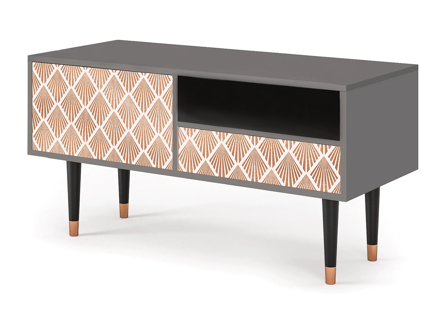 Meuble TV - 115х59х48 cm - T3 - Pastel Sunrise, Gris