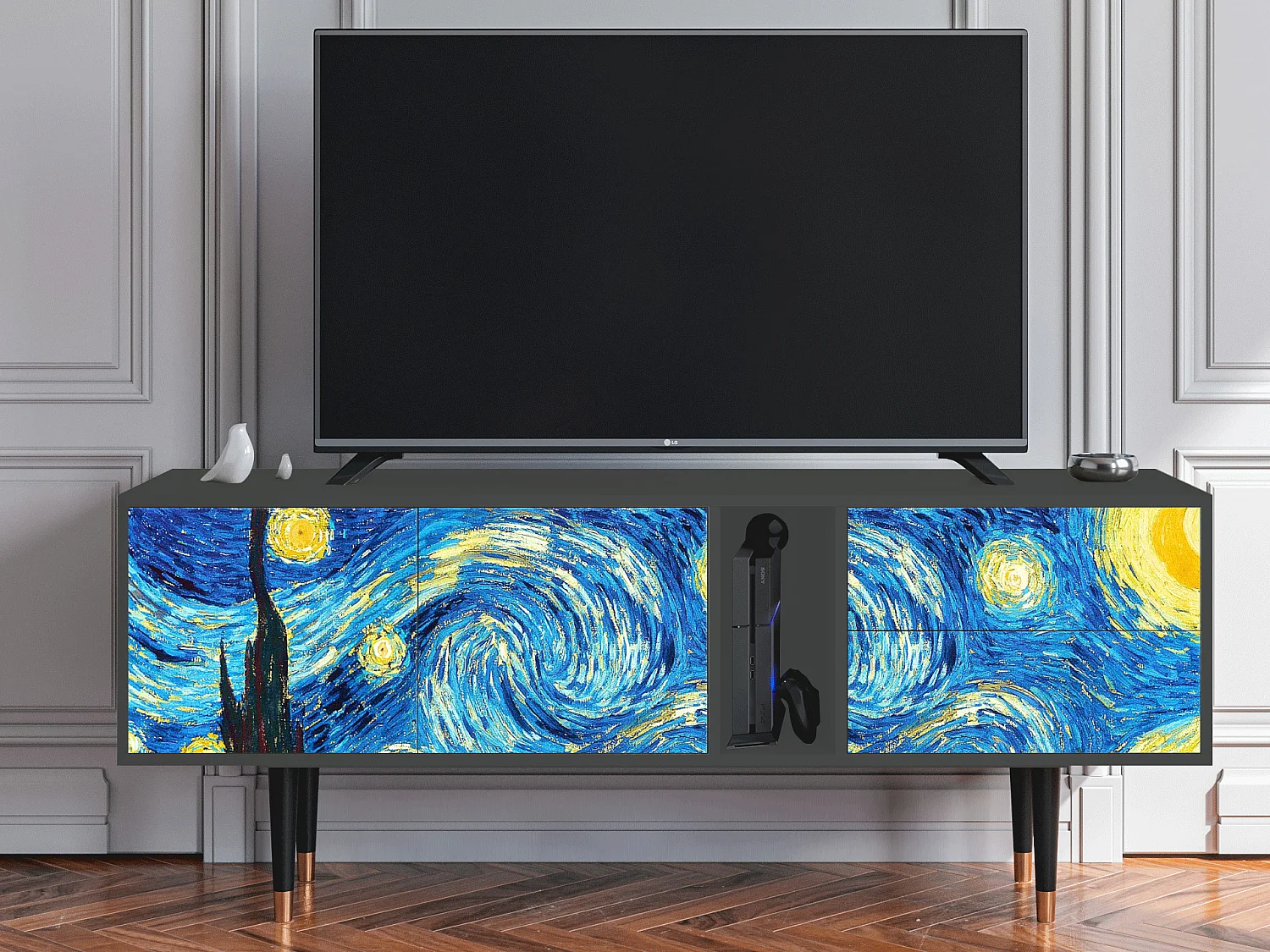 Mueble de TV - 170х69х48 cm - T1 - The Starry Night  , Antracita