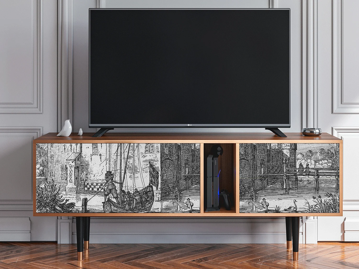 TV-Möbel - 170х69х48 cm - T1 - Castle by Breugel, Walnuss