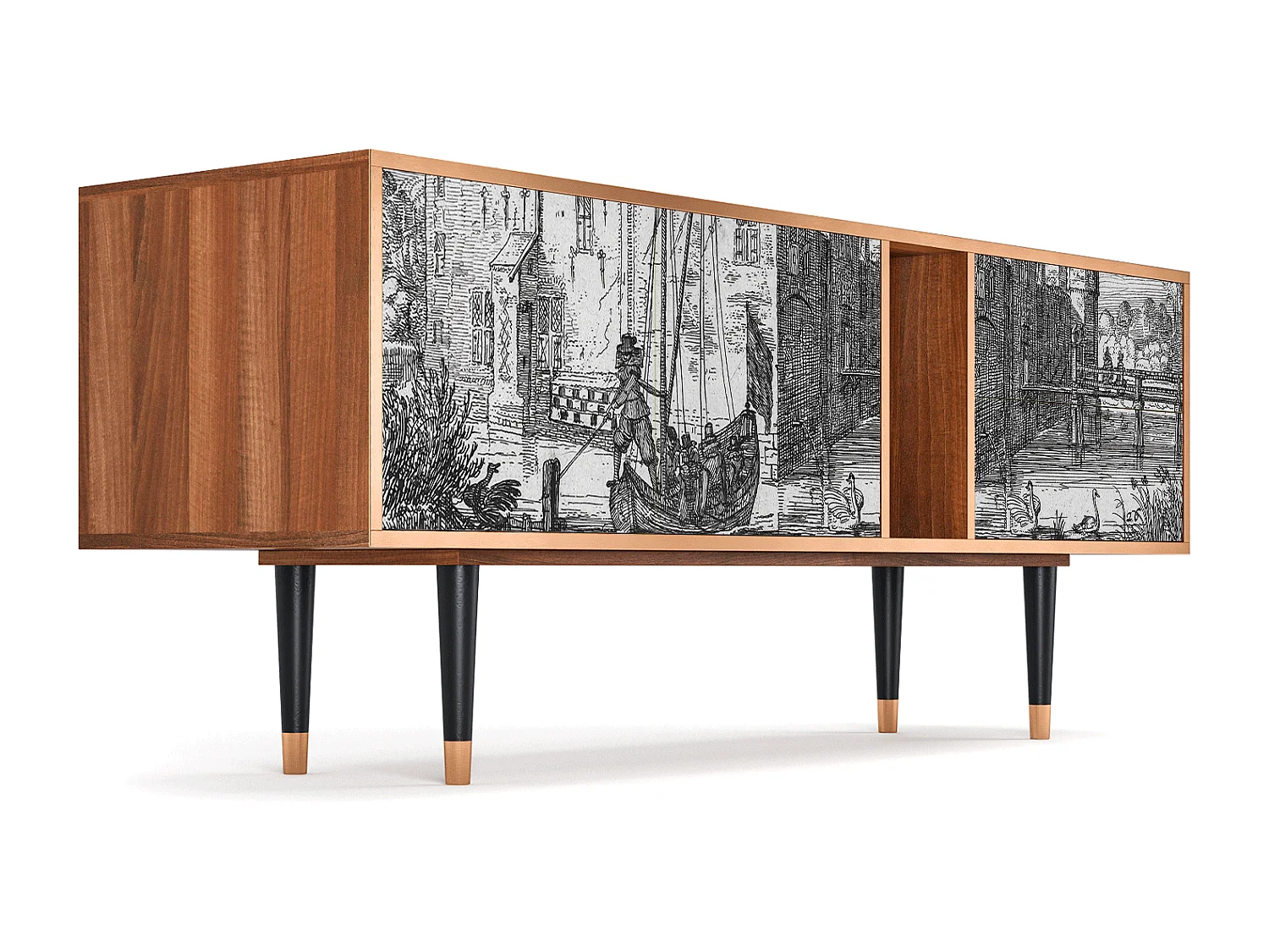 TV-Möbel - 170х69х48 cm - T1 - Castle by Breugel, Walnuss