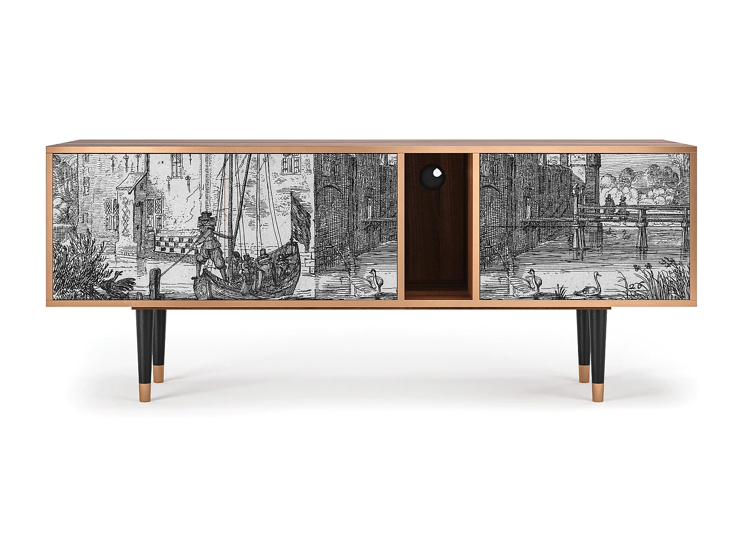 TV-Möbel - 170х69х48 cm - T1 - Castle by Breugel, Walnuss