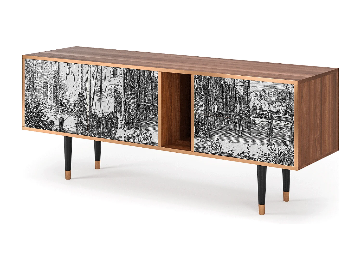 TV-Möbel - 170х69х48 cm - T1 - Castle by Breugel, Walnuss