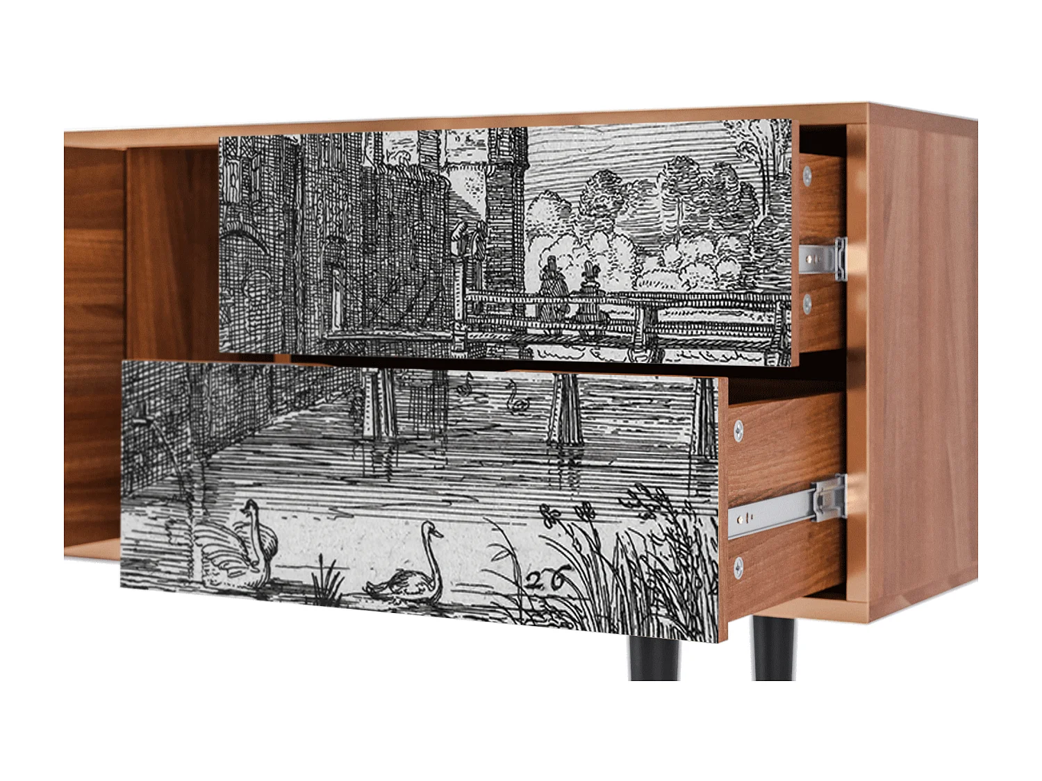 TV-Möbel - 170х69х48 cm - T1 - Castle by Breugel, Walnuss