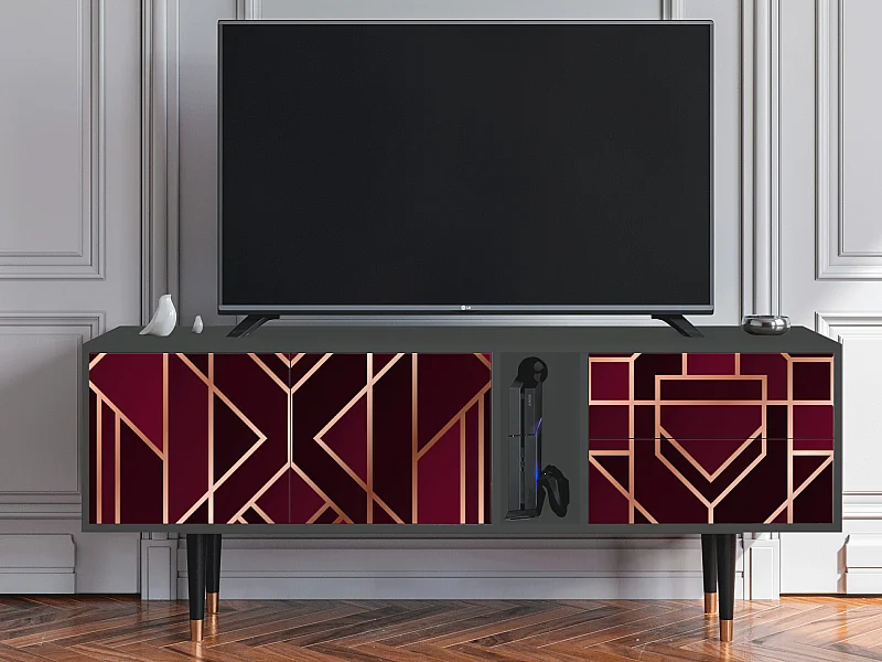 Mueble de TV - 170х69х48 cm - T1 - Burgundy Jewelery, Antracite