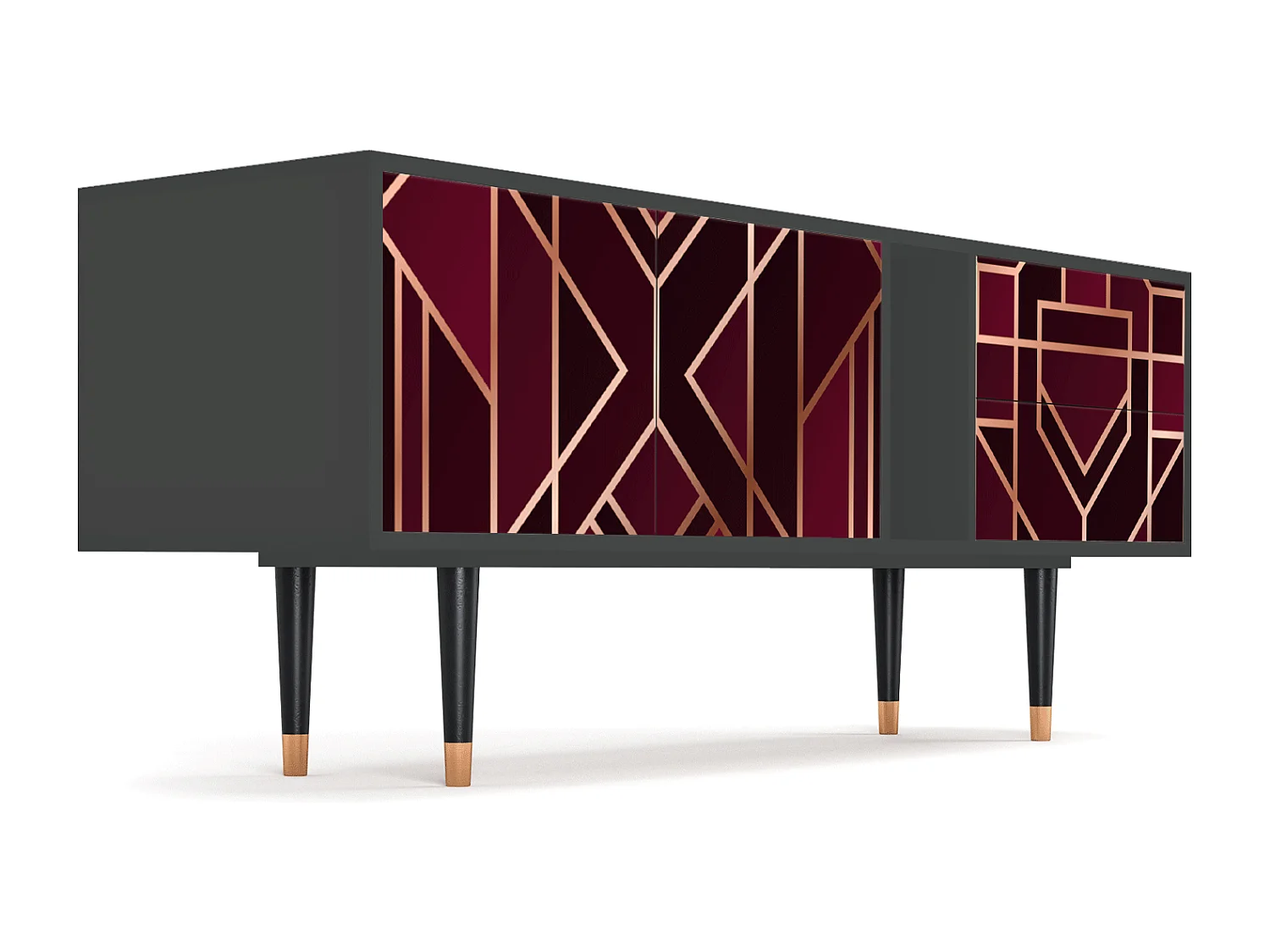 Mobile TV - 170х69х48 cm - T1 - Burgundy Jewelery, Antracite