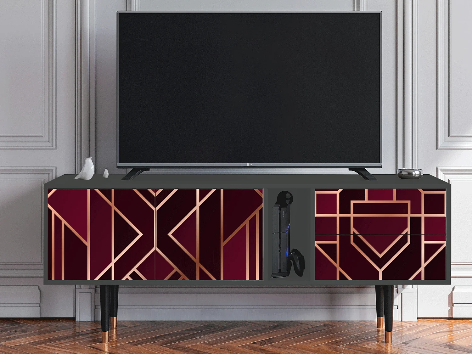 Meuble TV - 170х69х48 cm - T1 - Burgundy Jewelery, Anthracite