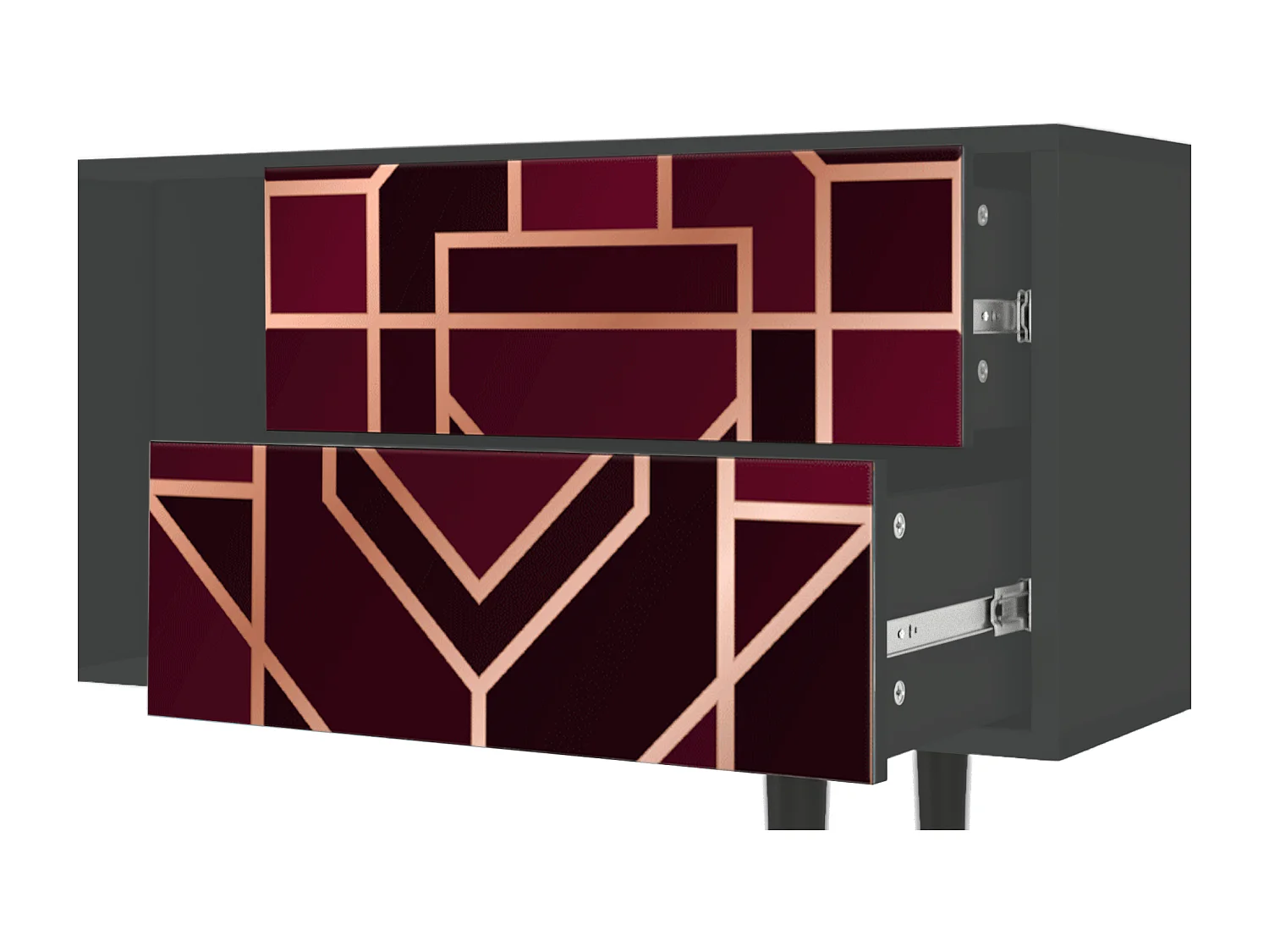 Meuble TV - 170х69х48 cm - T1 - Burgundy Jewelery, Anthracite