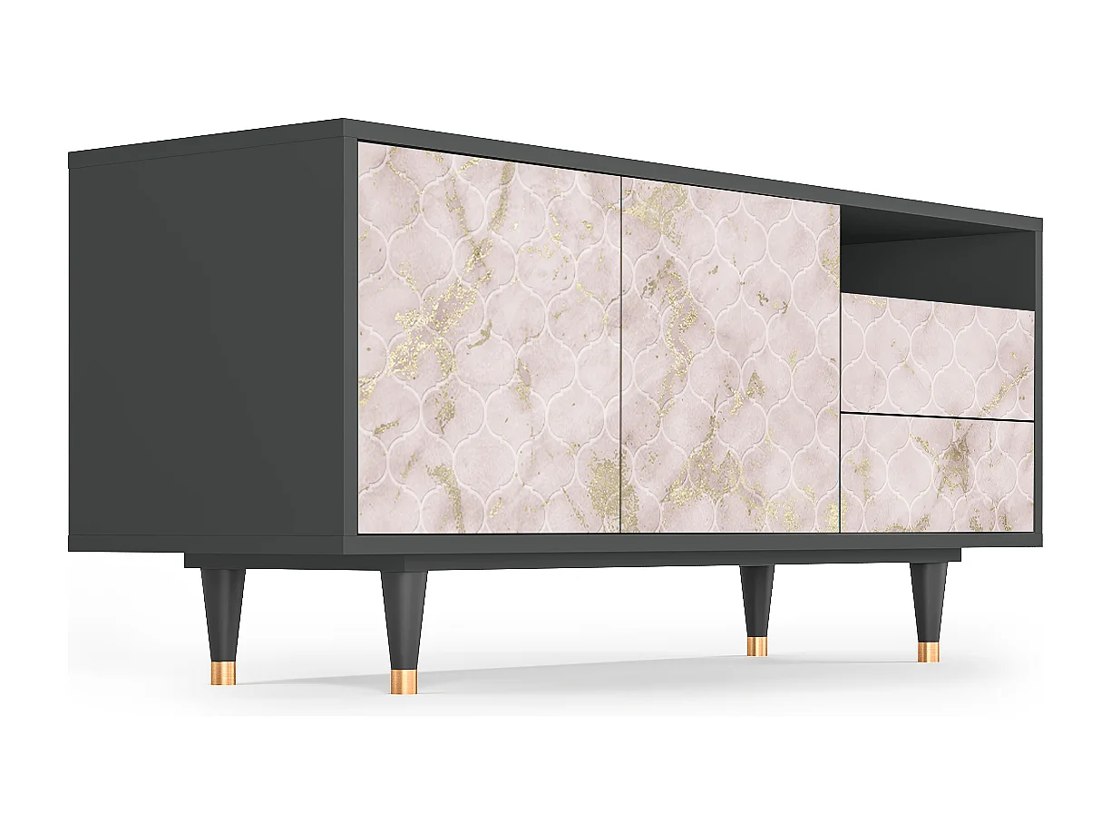 Meuble TV - 125х56х41 cm - T7 - Dirty Roses, Anthracite