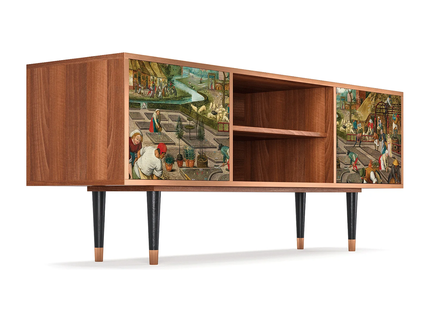 Mueble de TV - 170х69х48 cm - T2 - The Younger - Spring, Nogal