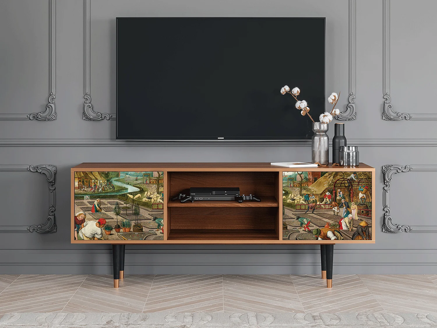 Meuble TV - 170х69х48 cm - T2 - The Younger - Spring, Noyer