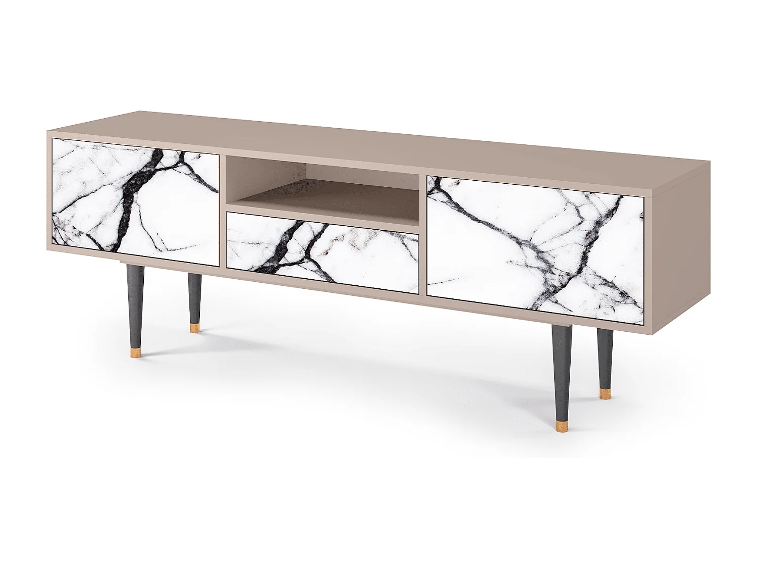 TV-Möbel - 170х59х41 cm - T6 - Raven Marble, Latte