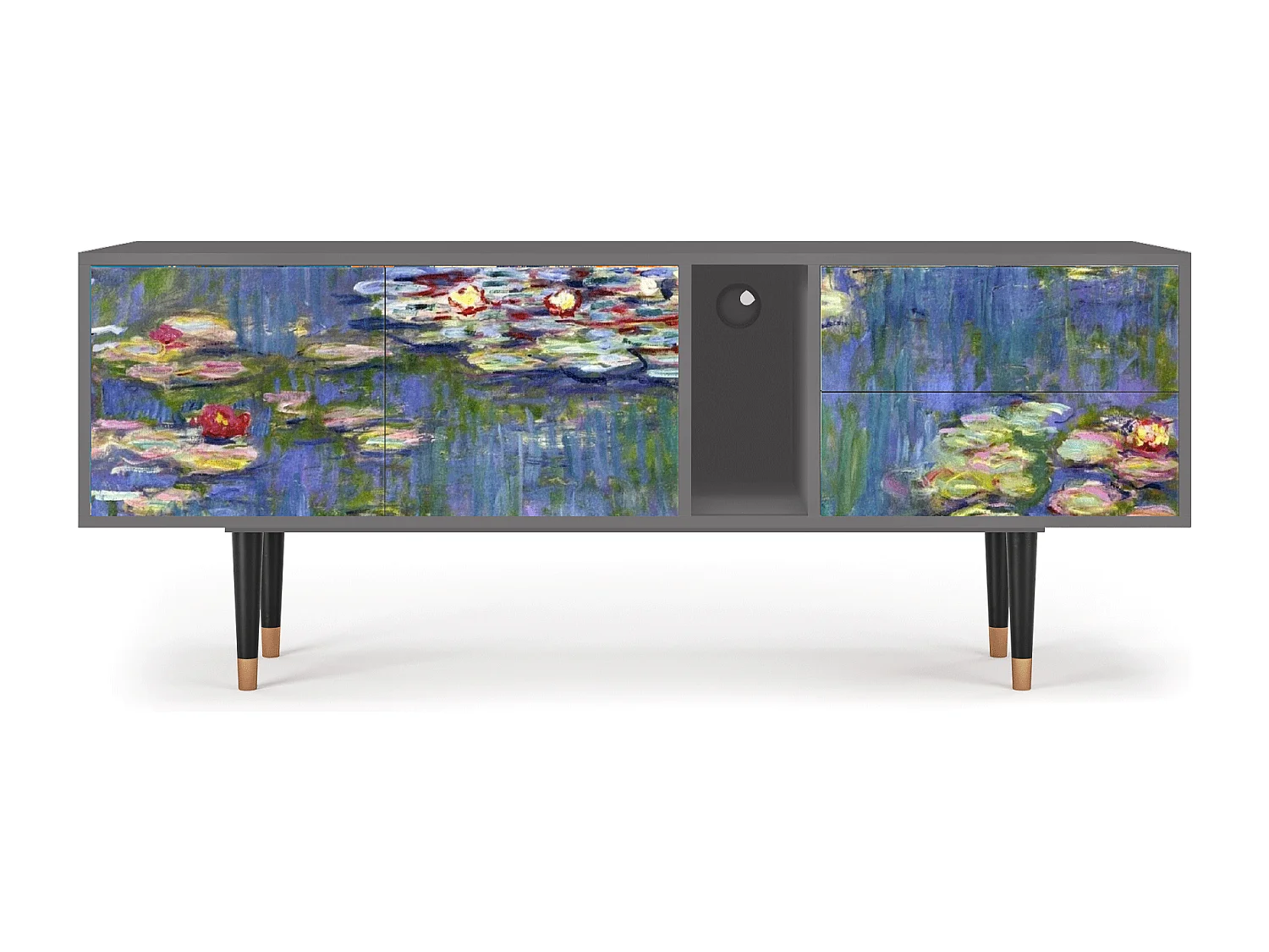 Meuble TV - 170х69х48 cm - T1 - The water lily pond  , Gris