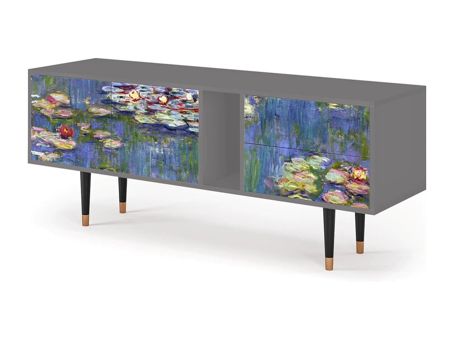 Meuble TV - 170х69х48 cm - T1 - The water lily pond  , Gris