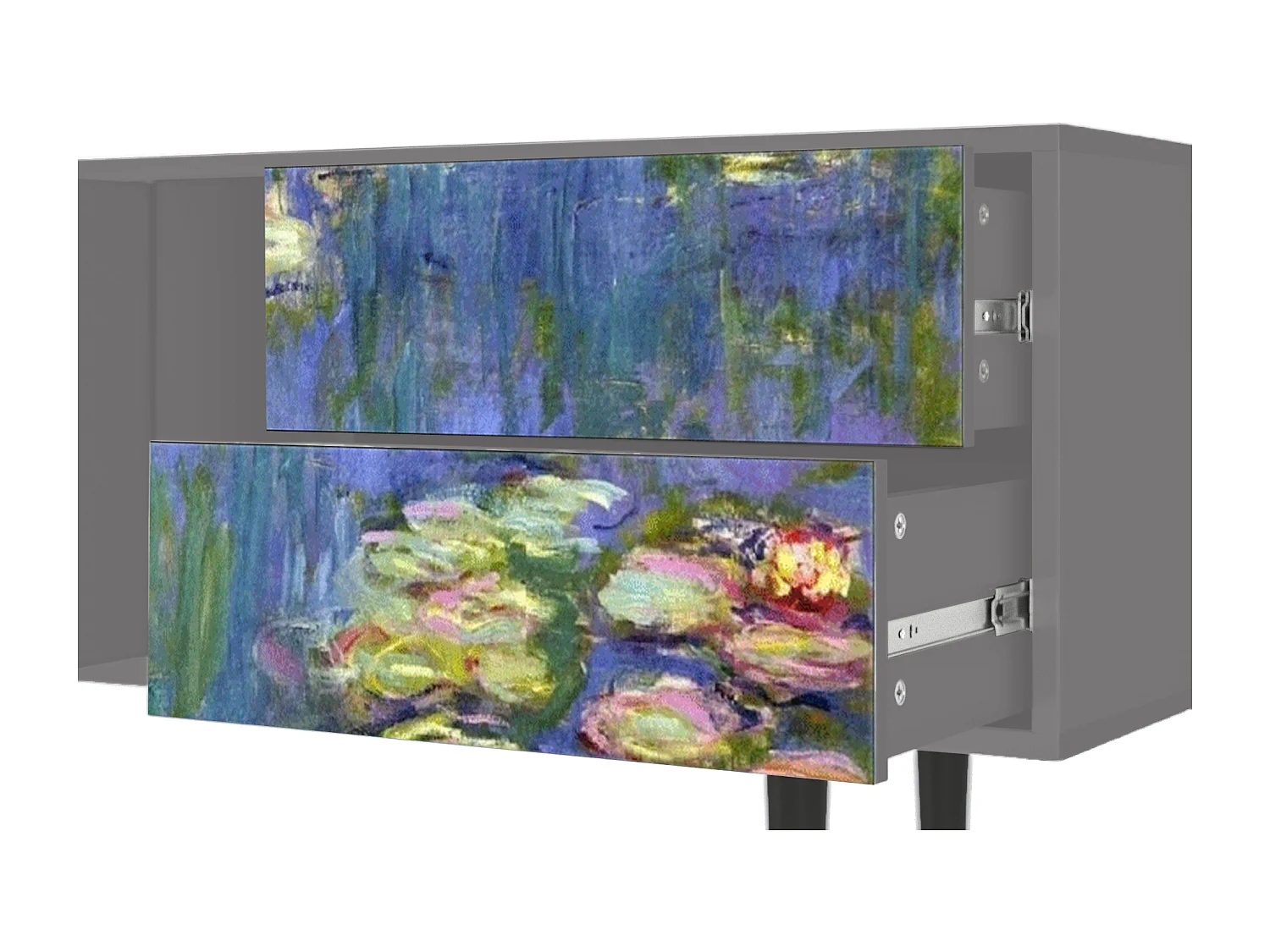Meuble TV - 170х69х48 cm - T1 - The water lily pond  , Gris