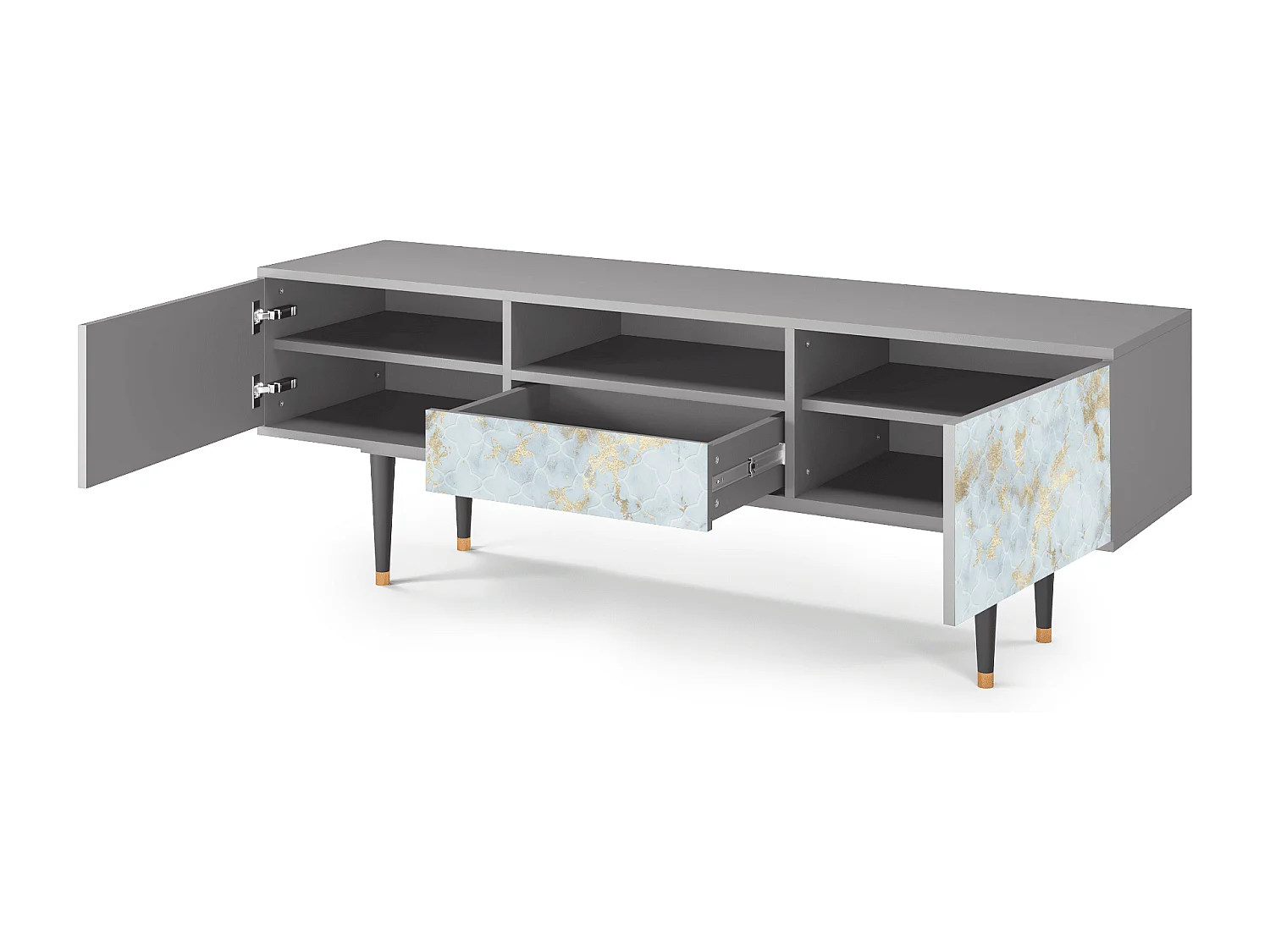 Mobile TV - 170х59х41 cm - T6 - Golden Waves, Grigio