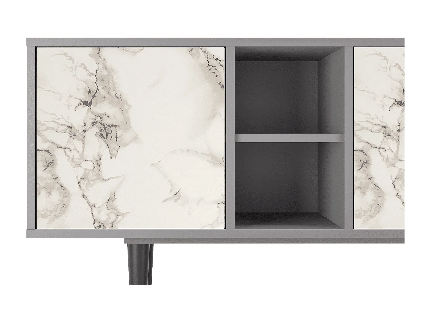 Mobile TV - 150х69х41 cm - T5 - Milk Marble, Grigio