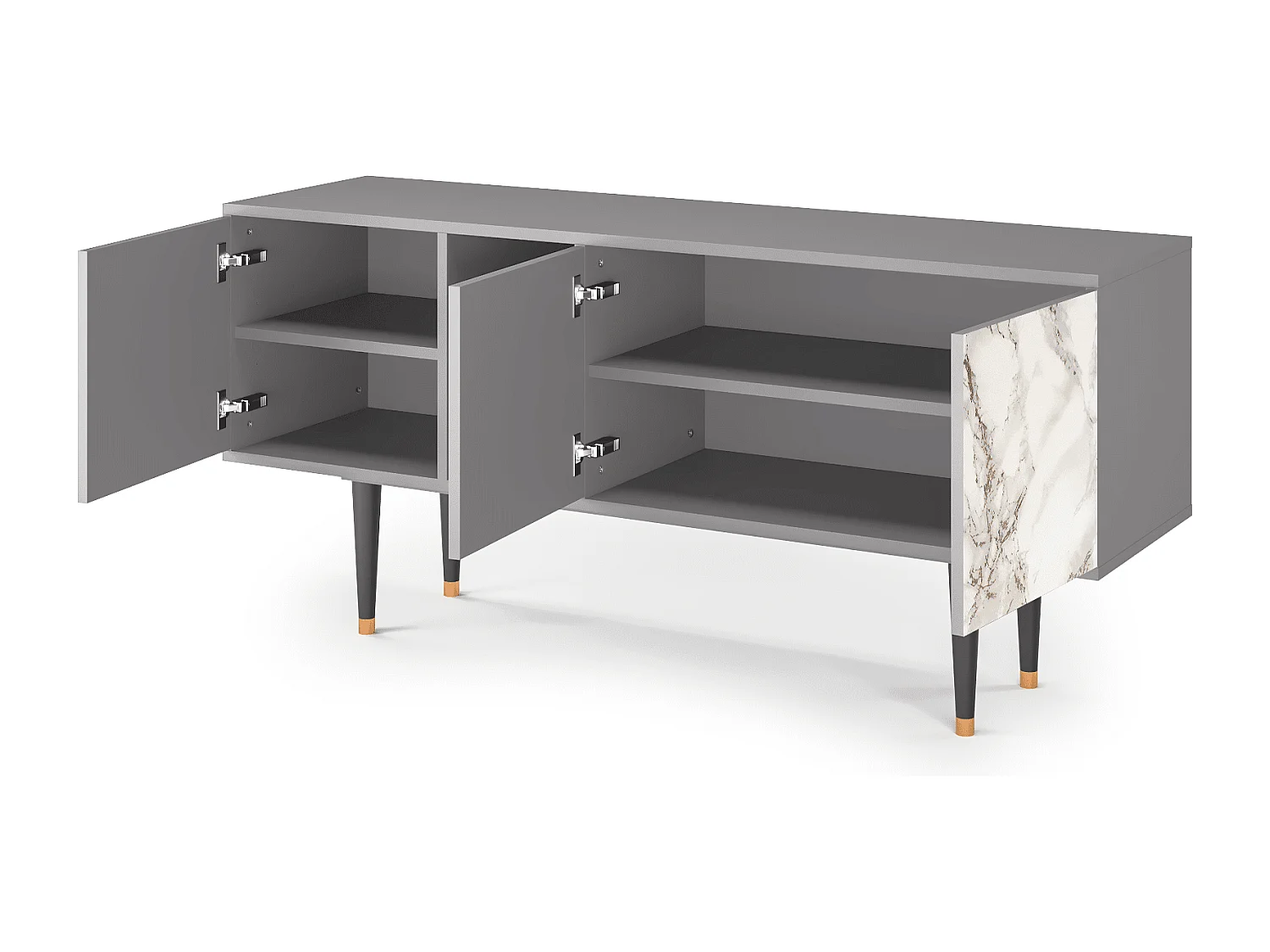 Mobile TV - 150х69х41 cm - T5 - Milk Marble, Grigio