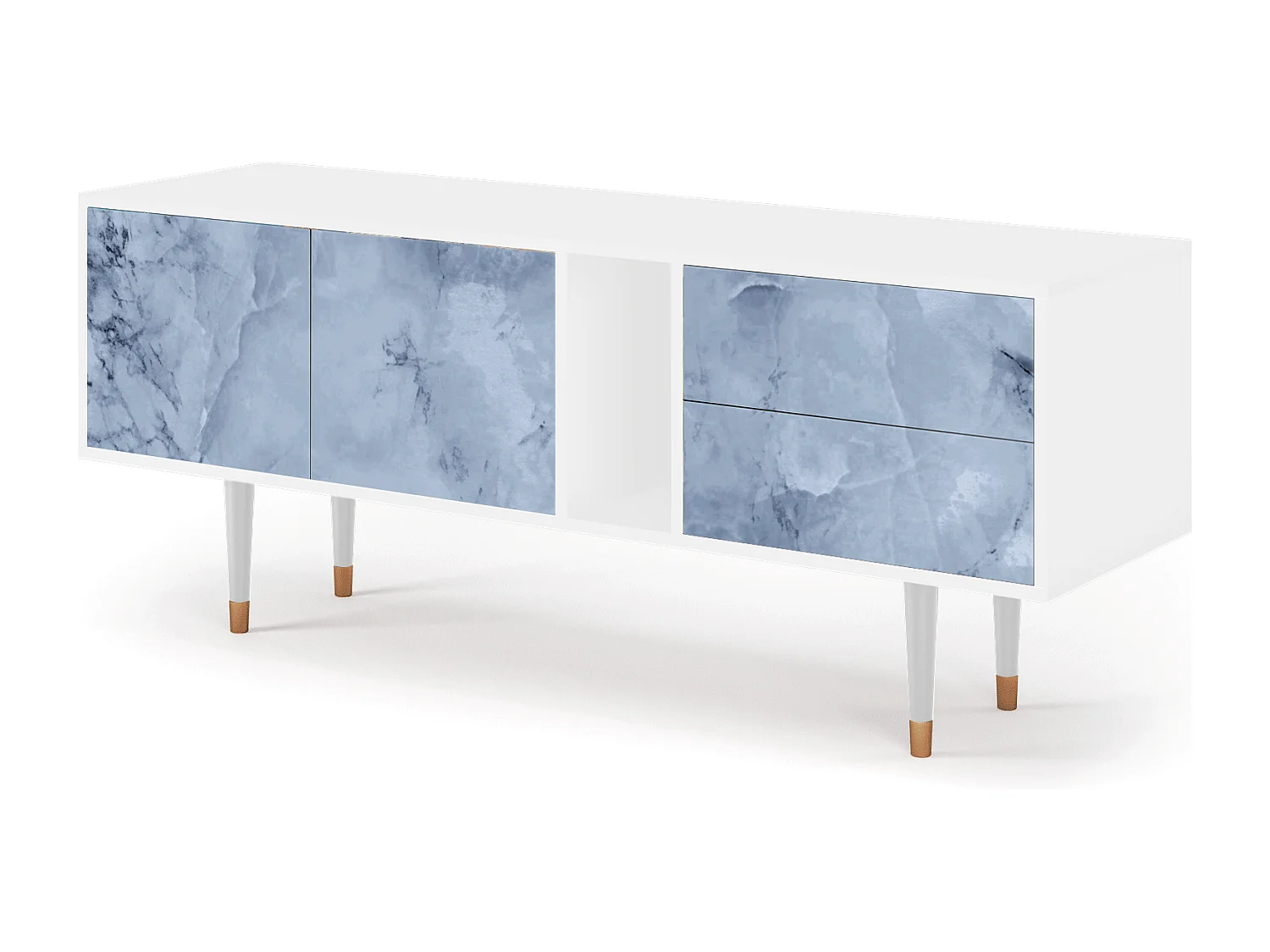 Szafka RTV - 170х69х48 cm - T1 - Feather Ice, Biały