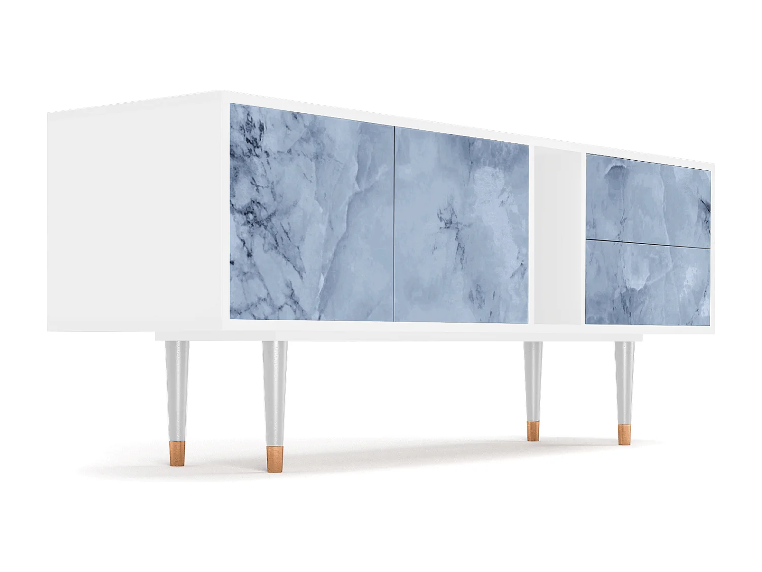 Szafka RTV - 170х69х48 cm - T1 - Feather Ice, Biały