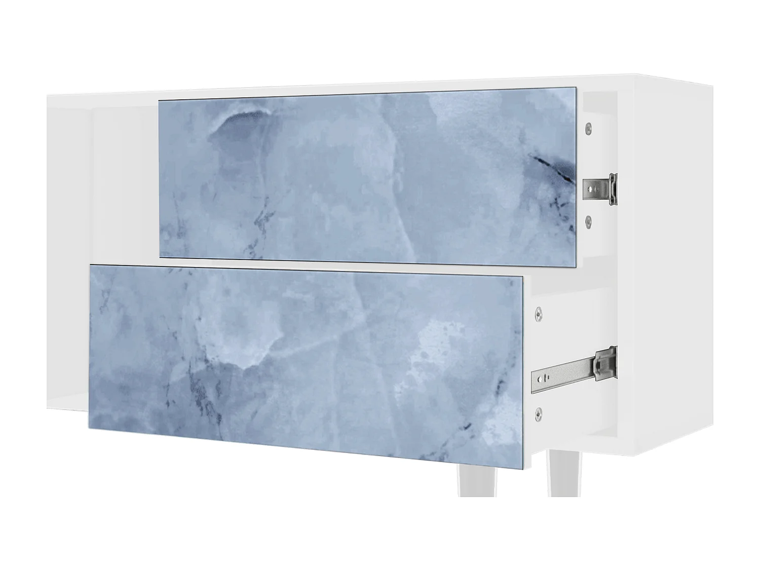 Szafka RTV - 170х69х48 cm - T1 - Feather Ice, Biały