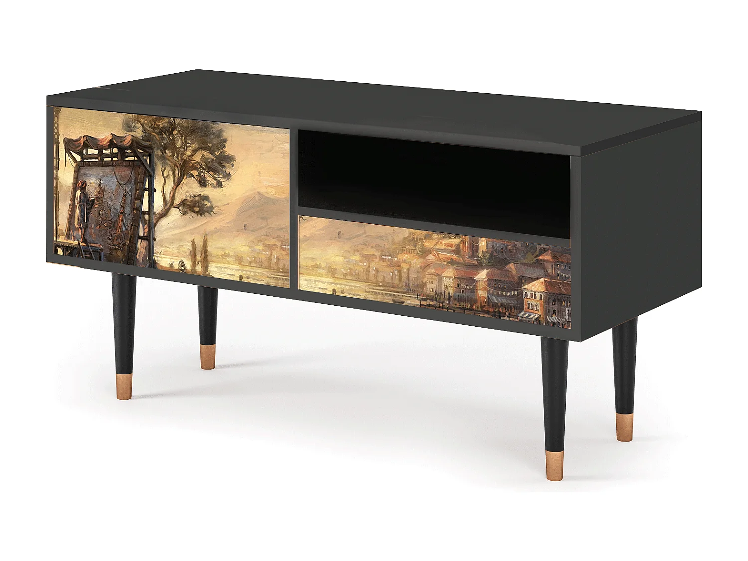 Meuble TV - 115х59х48 cm - T3 - Venice, Anthracite