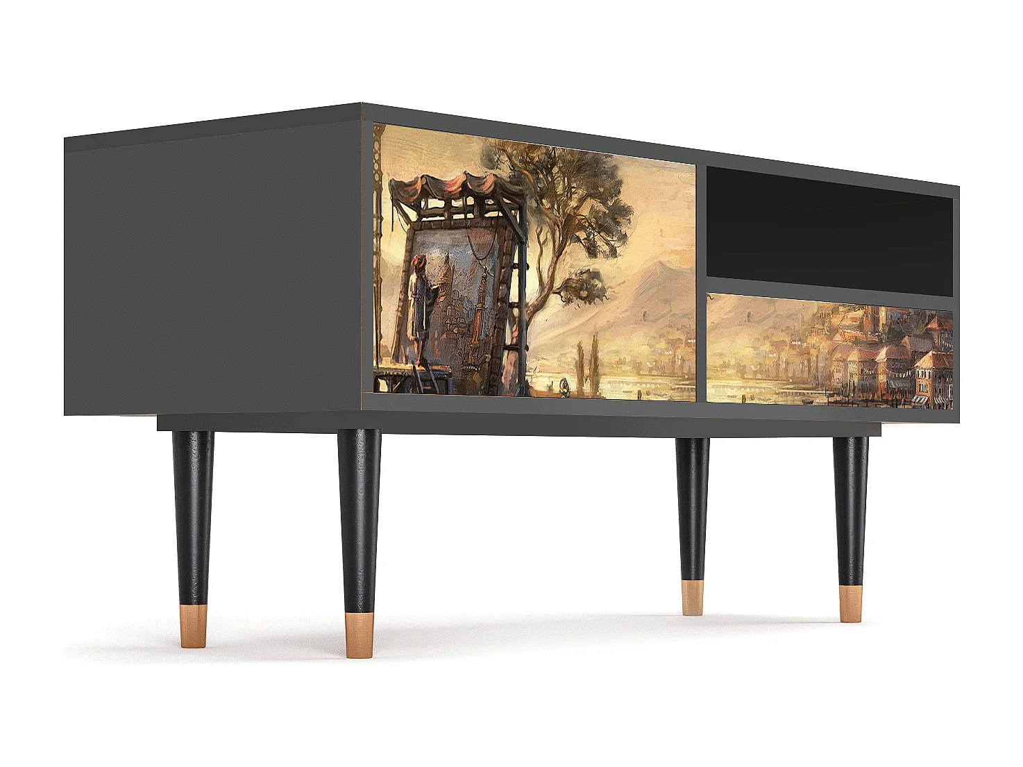 Meuble TV - 115х59х48 cm - T3 - Venice, Anthracite