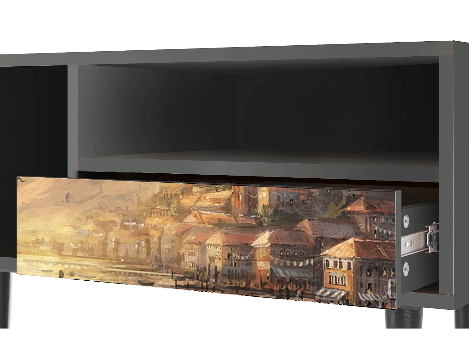 Meuble TV - 115х59х48 cm - T3 - Venice, Anthracite
