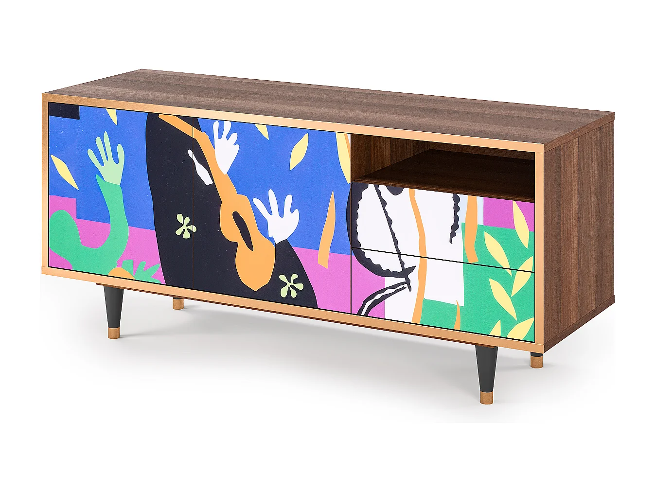 TV-meubel - 125х56х41 cm - T7 - La Tristesse du Roi, Walnoot