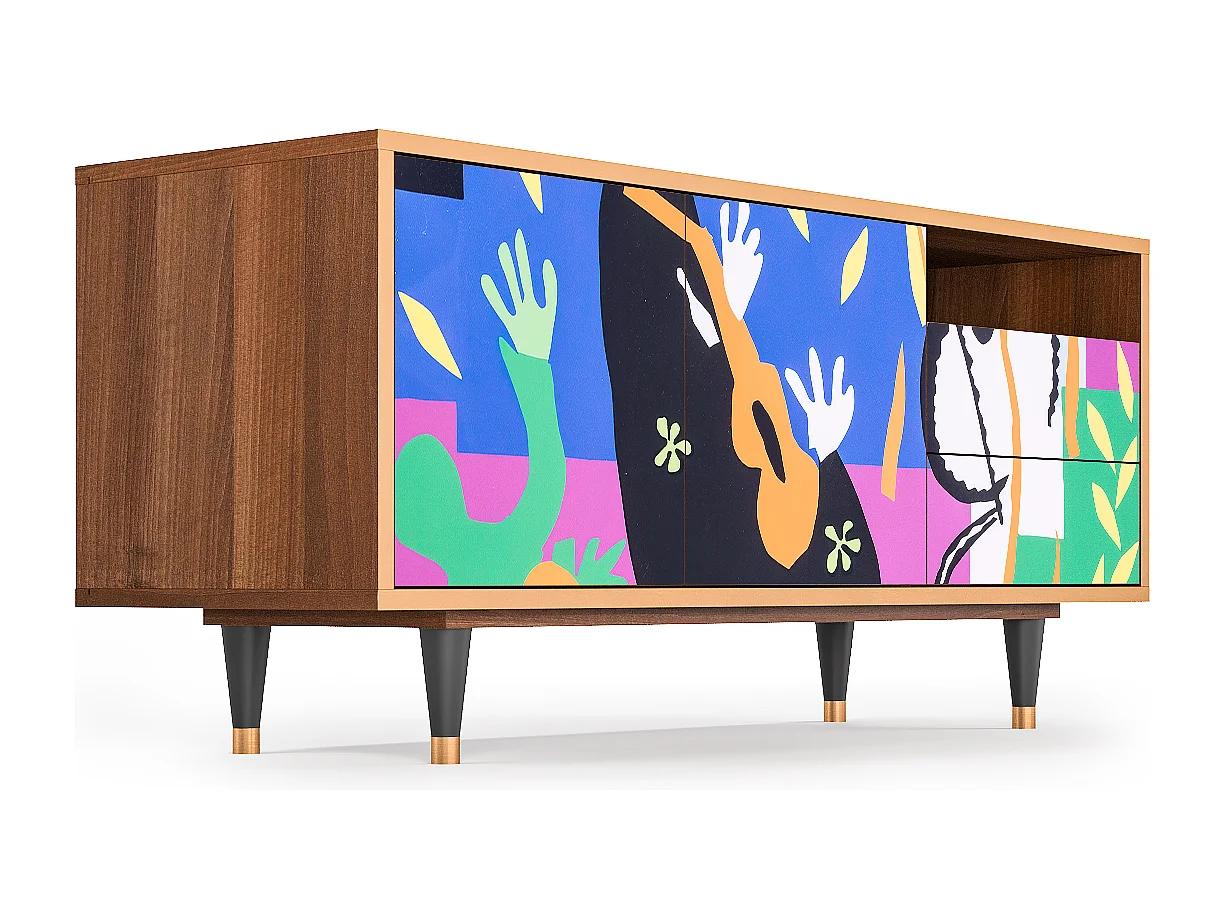 TV-meubel - 125х56х41 cm - T7 - La Tristesse du Roi, Walnoot