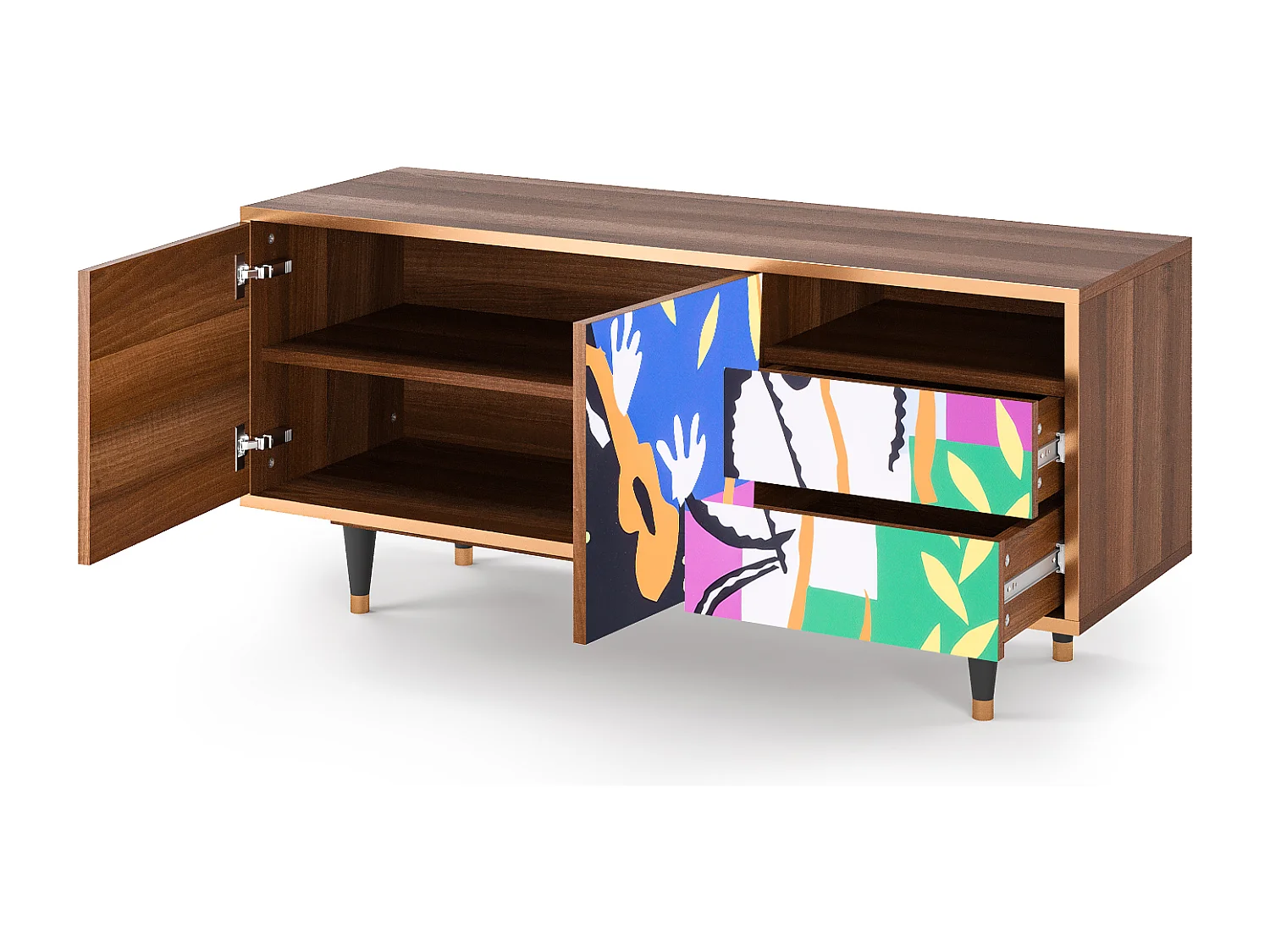 TV-meubel - 125х56х41 cm - T7 - La Tristesse du Roi, Walnoot