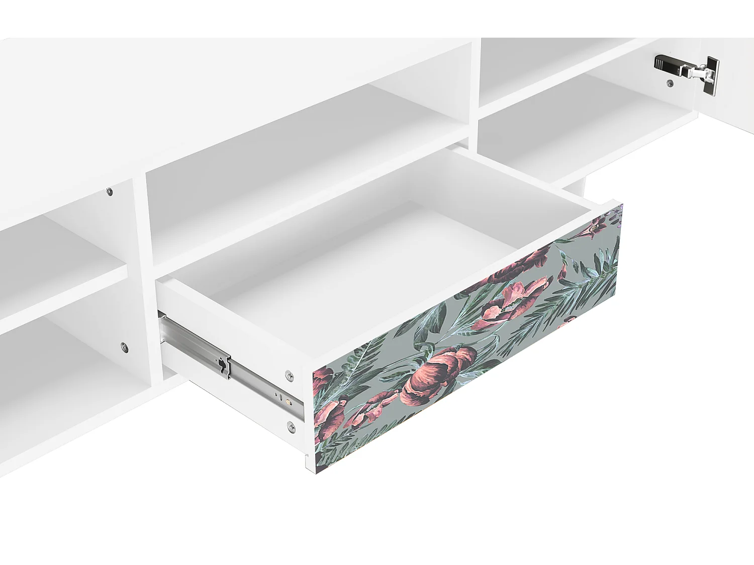 TV-meubel - 170х59х41 cm - T6 - Light Peonies, Wit