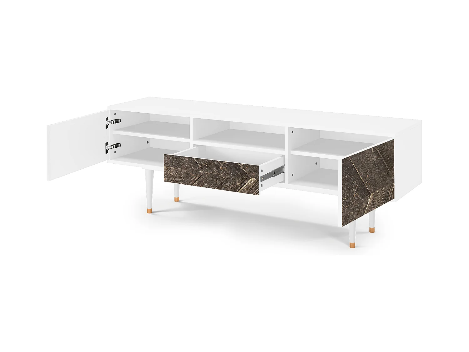 Meuble TV - 170х59х41 cm - T6 - Wise Tree, Blanc