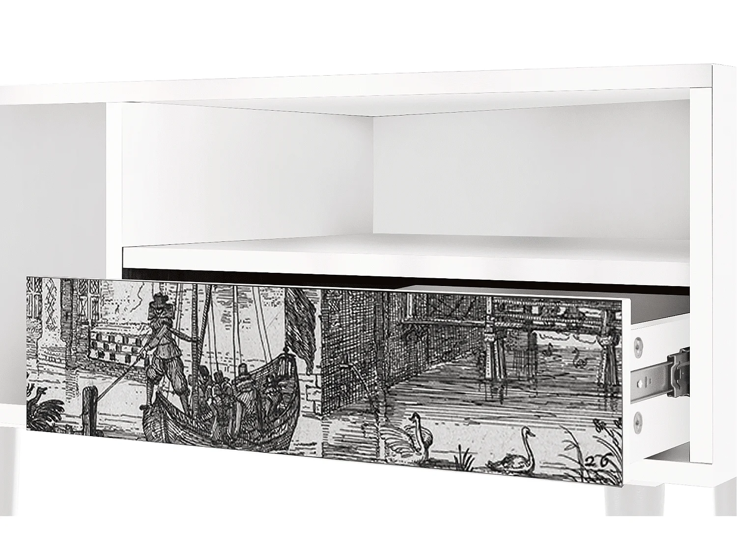 Mueble de TV - 115х59х48 cm - T3 - Castle by Breugel, Blanco