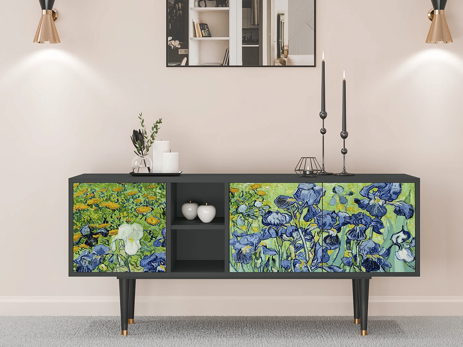 Mobile TV - 150х69х41 cm - T5 - Irises , Antracite