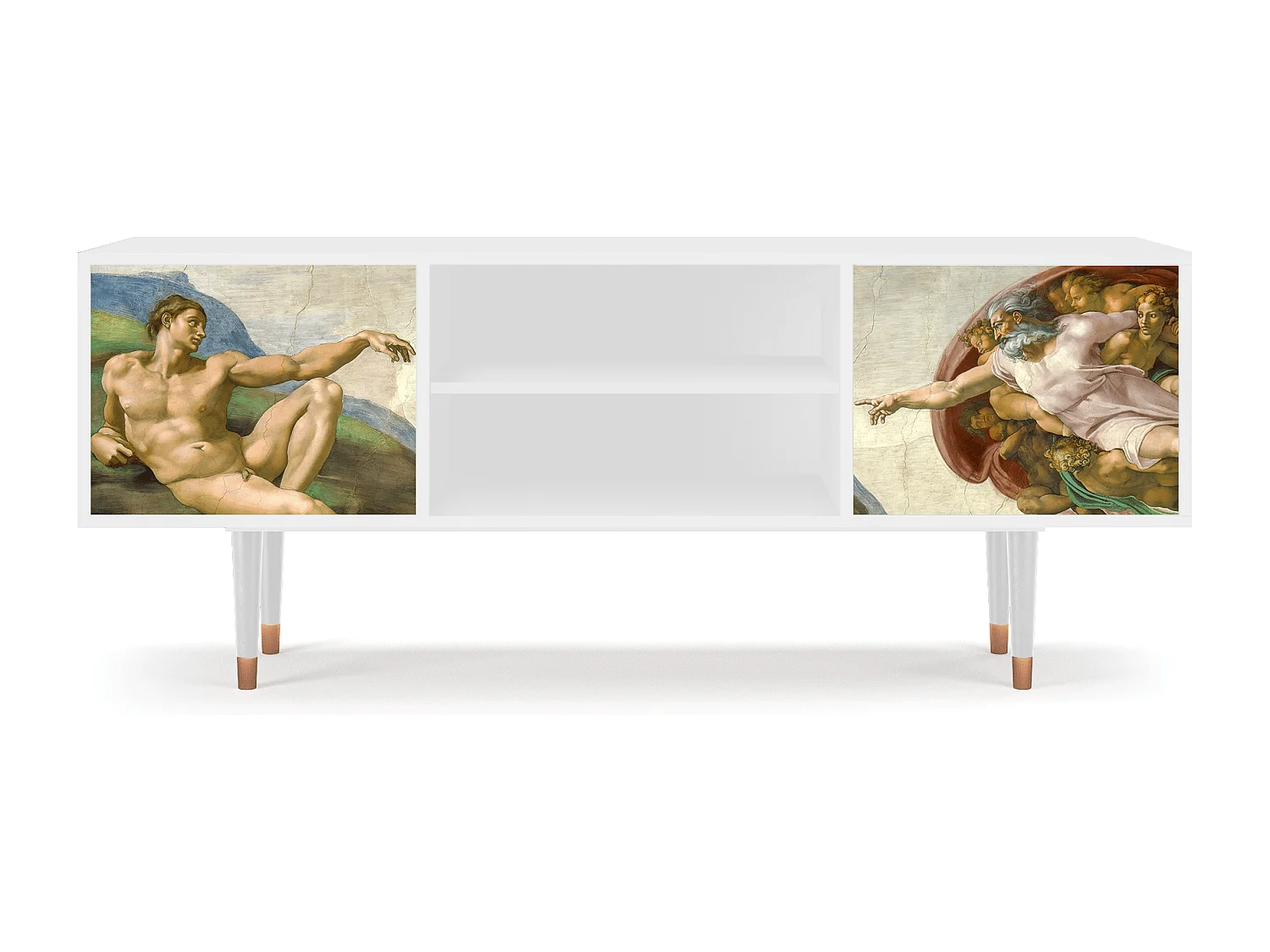 Szafka RTV - 170х69х48 cm - T2 - The Creation of Adam, Biały