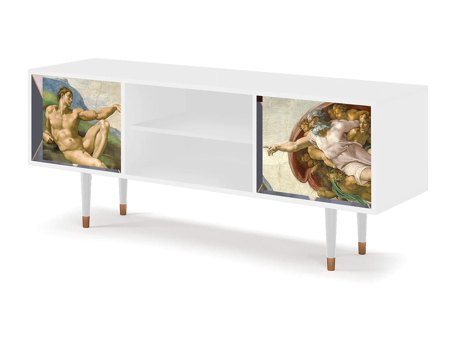 Szafka RTV - 170х69х48 cm - T2 - The Creation of Adam, Biały