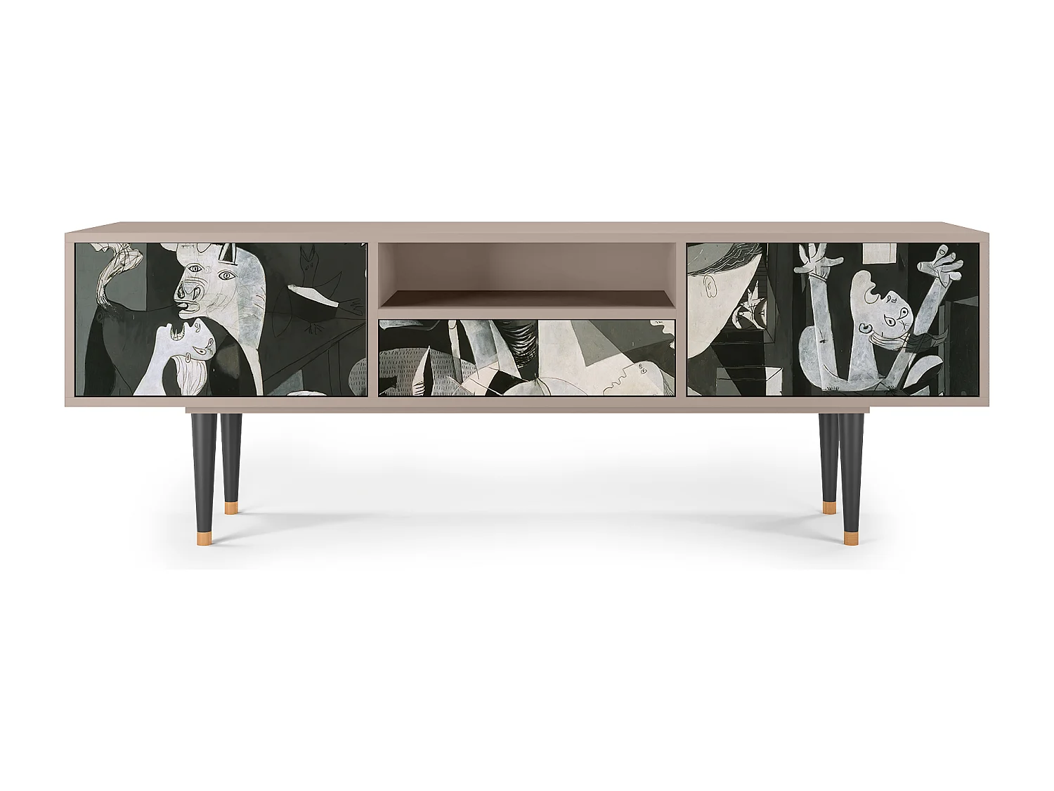 Szafka RTV - 170х59х41 cm - T6 - Guernica by Picasso, Latte