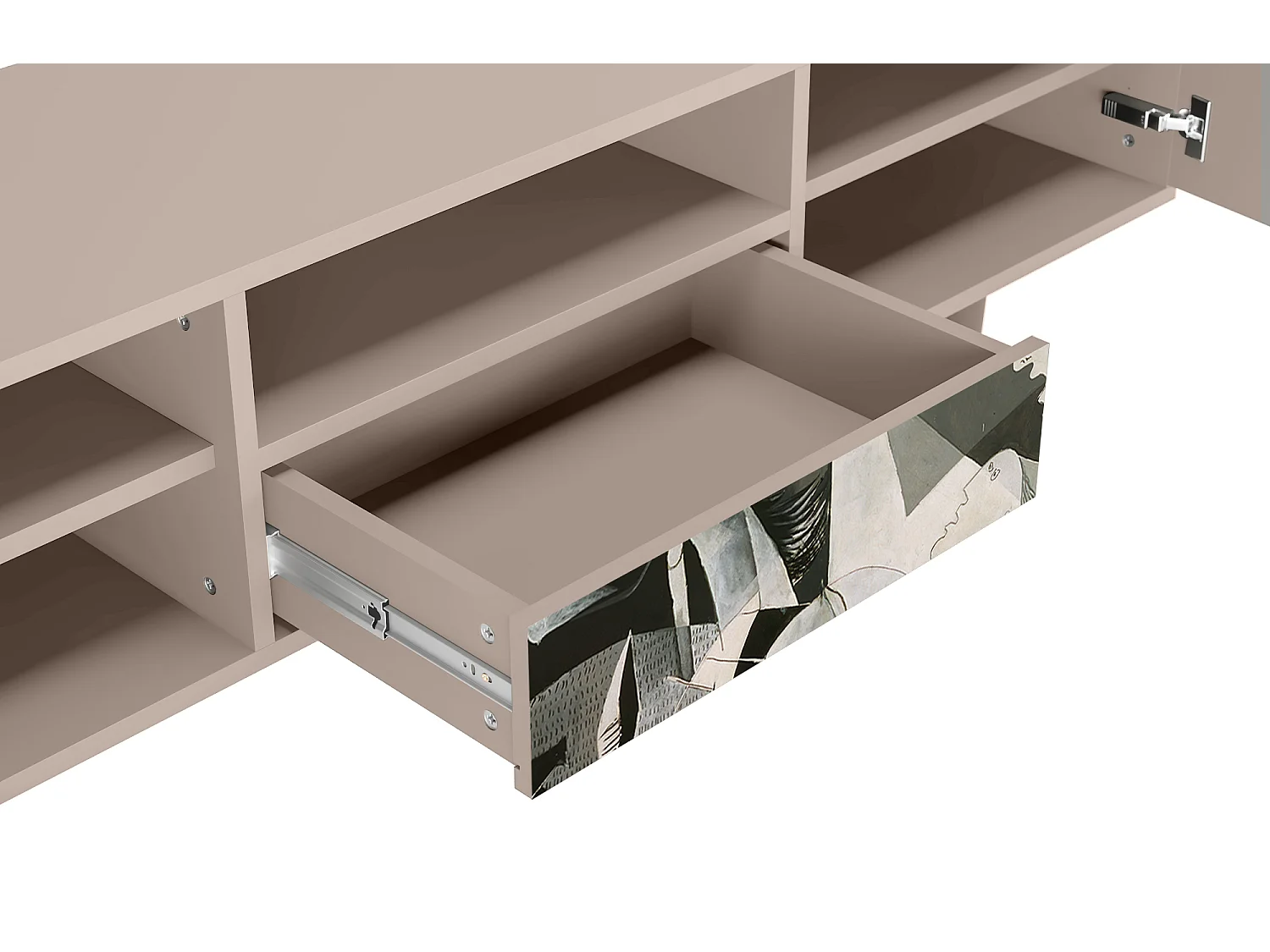 Szafka RTV - 170х59х41 cm - T6 - Guernica by Picasso, Latte