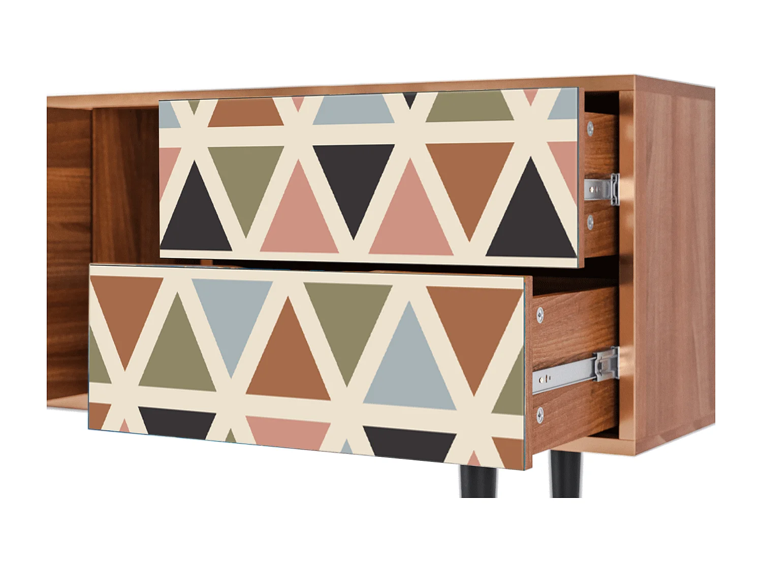 Meuble TV - 170х69х48 cm - T1 - Royal Triangles, Noyer