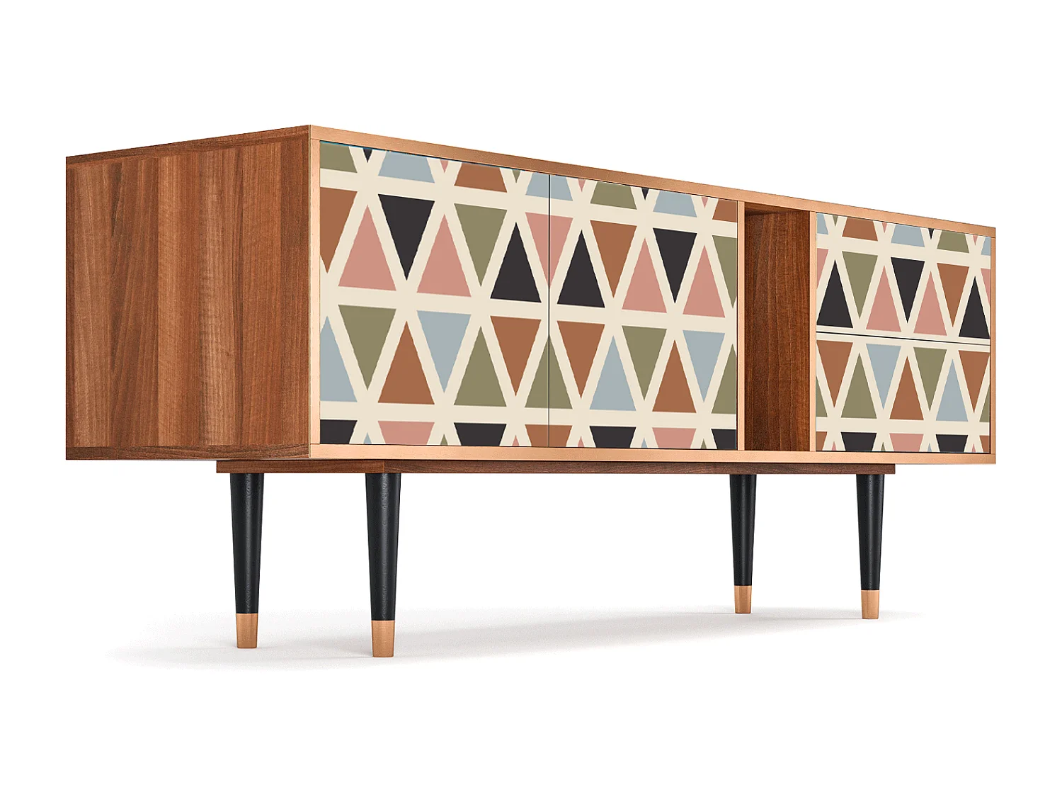 Szafka RTV - 170х69х48 cm - T1 - Royal Triangles, Orzech