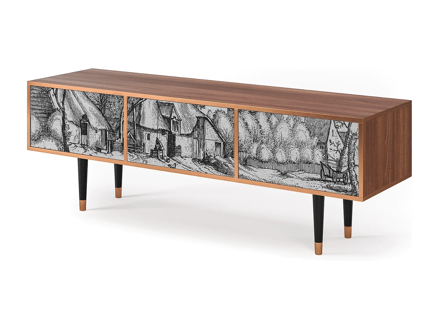 Mueble de TV - 170х59х48 cm - T4 - Farms in a Village, Nogal