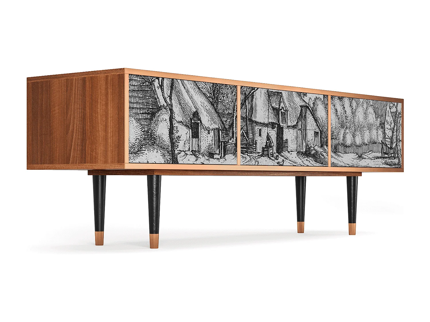 Mueble de TV - 170х59х48 cm - T4 - Farms in a Village, Nogal