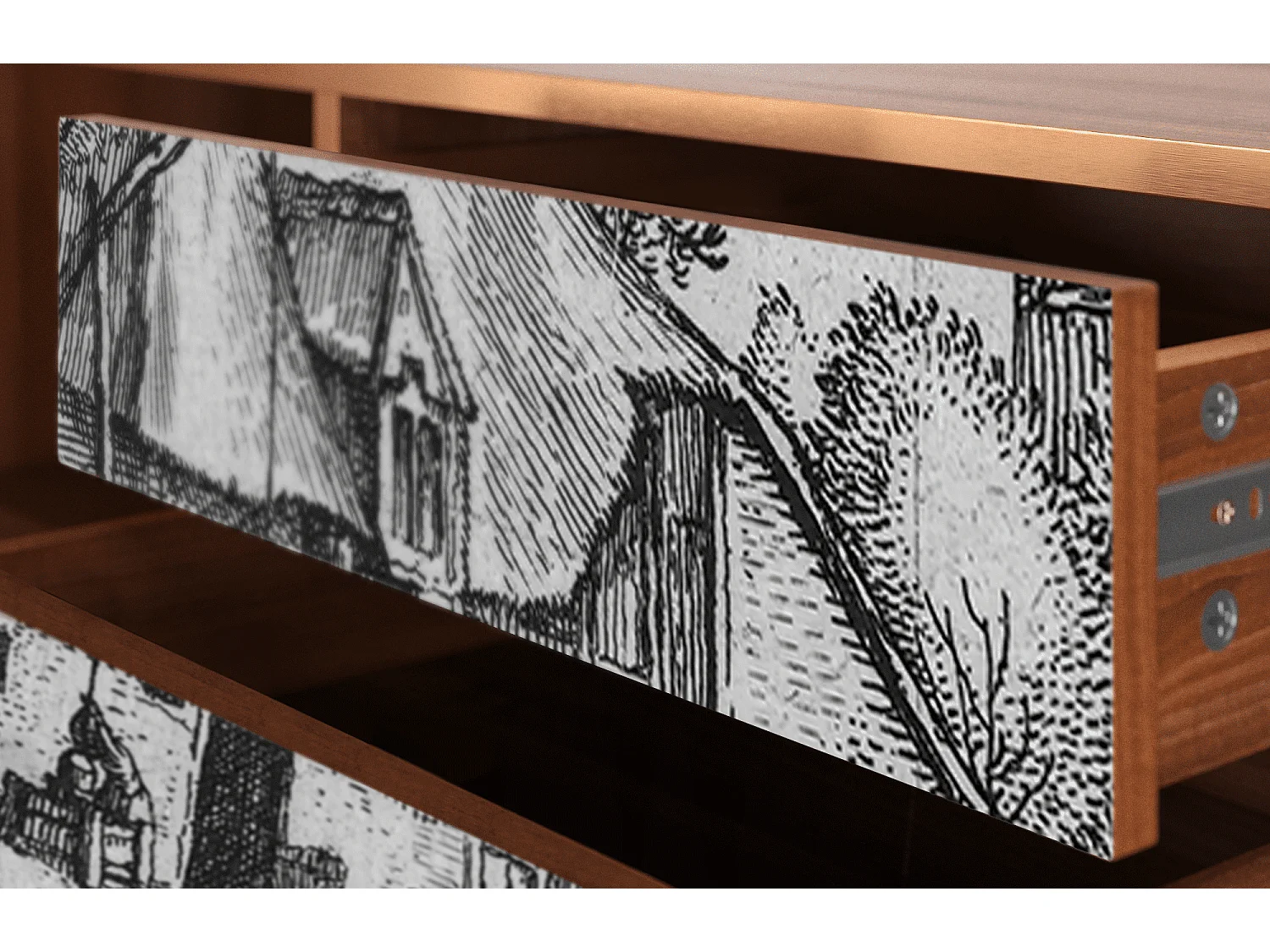 Mueble de TV - 170х59х48 cm - T4 - Farms in a Village, Nogal